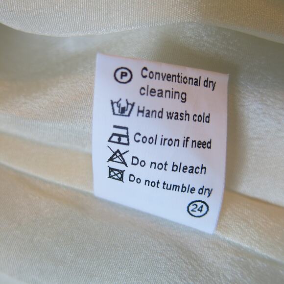 FLORAL OVERLAY Top Flutter Sleeves Size L Women Short Sleeve Lined Cream Boho - Picture 11 of 11